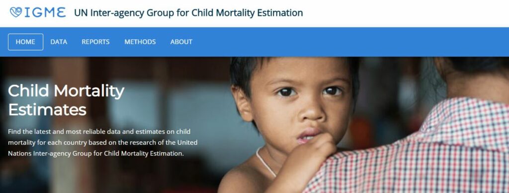 Child Mortality Estimates portal - IGME
